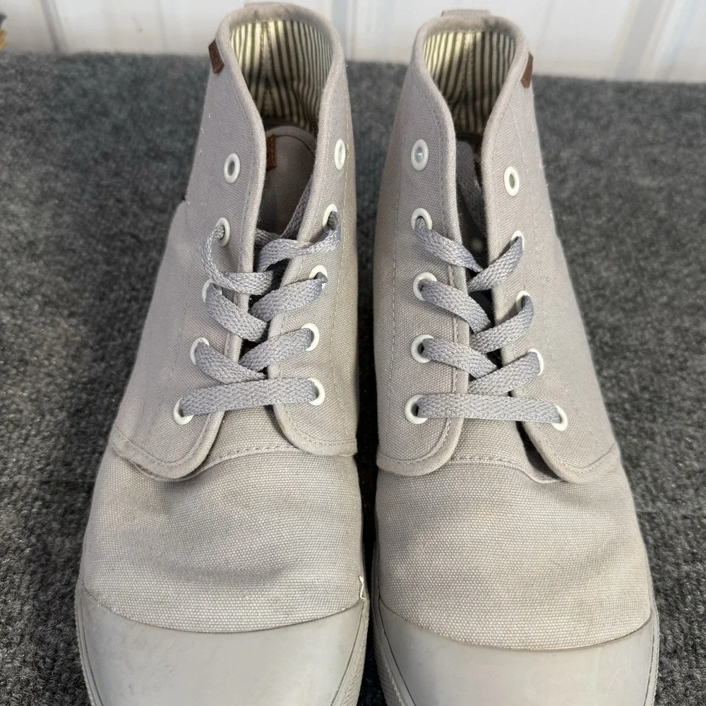 BANGS Gray Canvas High Top Sneakers Moon Forest Embroidered Women's 9.5